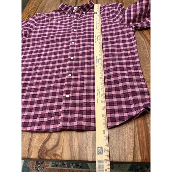 Hawker Rye Mens Slim Fit Stretch Button Down Shirt Purple Pink Plaid Long Sleeve - Picture 6 of 13